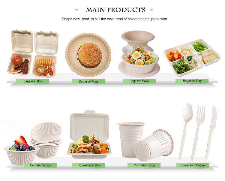 Catering Eco-Friendly Container Compartment Starch lunch Meal Box, Disposable Takeaway Packaging, Takeout