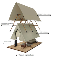 Nouvelle conception de tente de safari triangulaire à double couche pour toutes les saisons, en toile imperméable, pour le camping en plein air et les événements de restauration