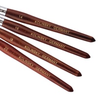 Pinceau à ongles professionnel 2026 en 100% véritable Kolinsky, manche en bois, logo personnalisé, ovale, sable Kolinsky frisé, pour nail art acrylique