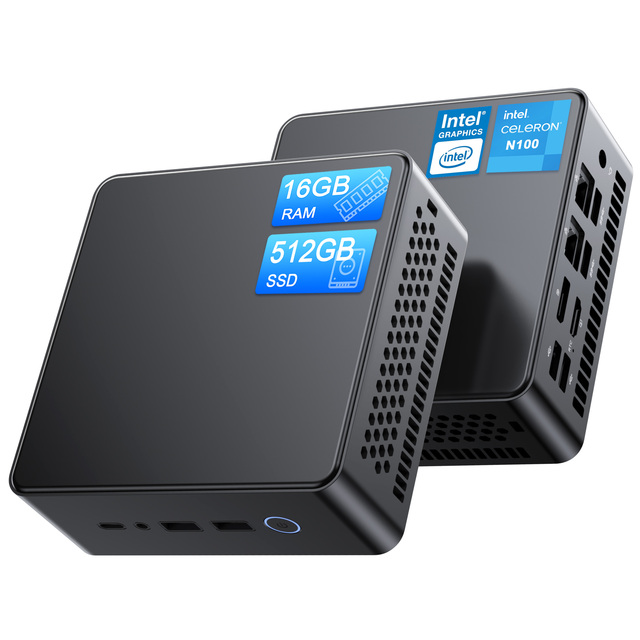 Mini Pc 16GB/8GB DDR4 512GB SSD Intel N100 3.40Ghz VESA Mount Color Box Packaging Pc Gaming Laptop