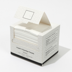 Tùy chỉnh du lịch Kích thước dùng một lần mặt làm sạch khăn 100 cotton hữu cơ phân hủy sinh học lau mặt với thùng carton từ tính - Product Image 1