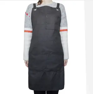 可调式木匠工具帆布围裙可定制黑色烹饪厨师厨房围裙