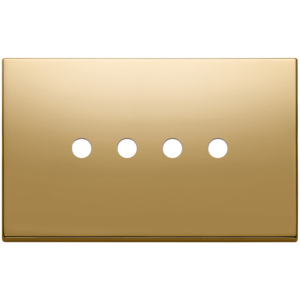 Gold <b>Plate</b> 4 Gang Round <b>Wall</b> Switch Cover 14.7x9.7cm For Electrical Outlet Panel - Product Image 1