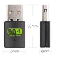Computer Hardware Software Free Driver 2.4G Wireless USB Wifi Adapter Network Card Wifi Adapter 300mbps for Laptop Desktop PC