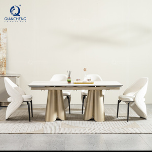 Bàn ăn mở rộng 6-8 chỗ ngồi, mặt bàn đá sintered, kèm ghế, xuất xứ nhà máy Phật Sơn, Trung Quốc - Product Image 2