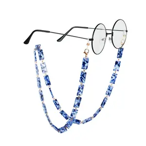 אופנה אקריליק נשים משקפי שמש שרשרות מלבן חרוזים משקפיים שרשרת שרוך תכשיטי מחזיק משקפיים שרשרת