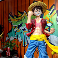Estatua de Resina de Fibra de Vidrio Esculpida a Prueba de Agua de Monkey D. Luffy de One Piece, Figura de Anime Coleccionable de Tamaño Real 1:1 para Decoración