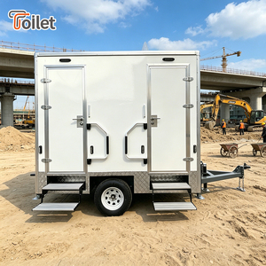 <span class=keywords><strong>Douche</strong></span> et toilettes publiques mobiles d'extérieur intégrées à une remorque, conception de salle de bain mobile autonome, installation sanitaire - Product Image 1