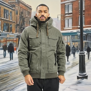 High Quality Casual Loose <b>Winter</b> Men's Bomber Jacket MA1 Flight Jacket <b>Waterproof</b> Thin <b>Coat</b> - Product Image 2