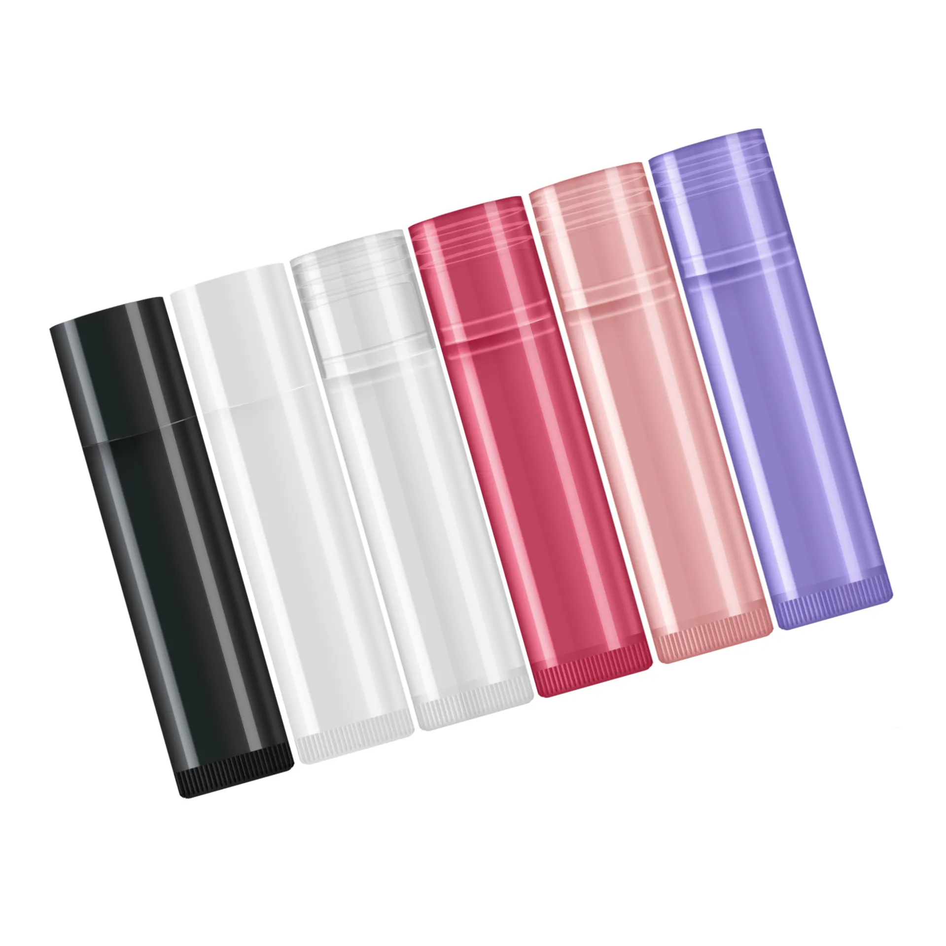 Batom colorido pp transparente, atacado personalizado mini tubo 5g logotipo vazio tubos de batom de plástico luxuoso