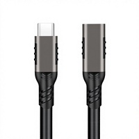 Cable de Extensión USB 3.2 Tipo C Macho a Hembra, Salida de Video 8K 60Hz, Transferencia de Datos 20Gbps, Carga Rápida 5A