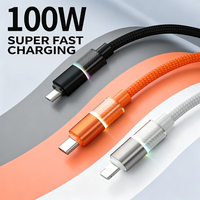 Kabel USB Tipe C Berbahan Nilon Kepang dengan Paduan Seng, Pengisian Daya Cepat PD, Indikator LED, Sinkronisasi Data, Logo Kustom, Warna dan Ukuran Sesuai Pesanan untuk Ponsel