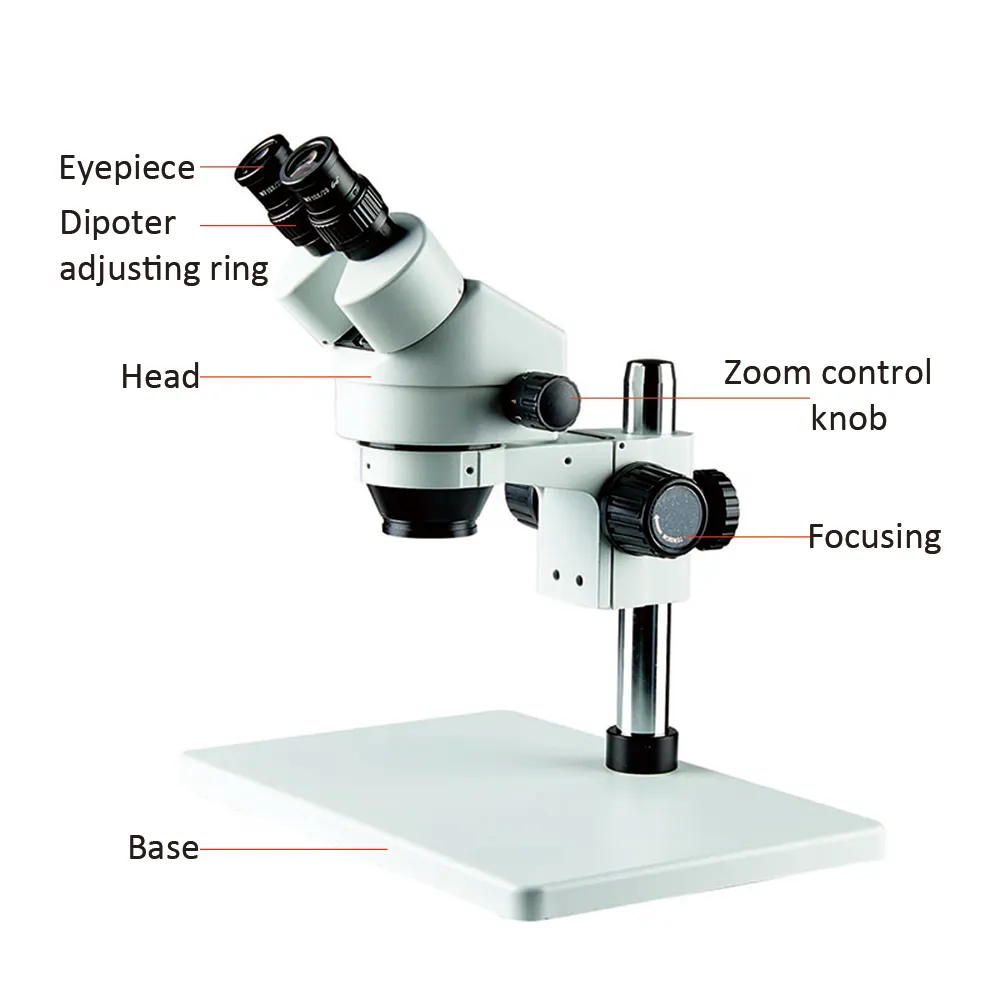 Hd Stéréoscopique Téléphone Portable Écran Loupe Binoculaire Stéréo Zoom Microscope Stéréoscopique Approvisionnement D'usine 7-45x SZM7045-B3 OEM