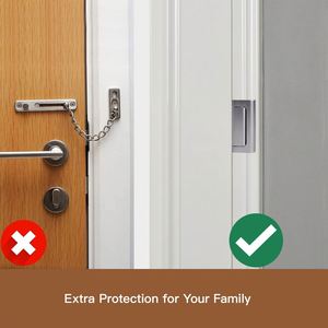 WEKIS Home Security Inward Swinging Door <b>Lock</b> Child Proof Reinforcer Anti-Theft Privacy Aluminum Alloy Reinforcement Door Latch - Product Image 3