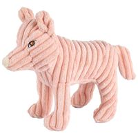 Usine Logo Personnalisé Écologique Animal En Peluche Rose Vert Réaliste Renard Jouets Durables À Mâcher Chien Jouets pour Petits Moyens Grands Chiens