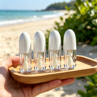 Tubes de brillant à lèvres vides de 3,5 ml, style mignon, flacon rond avec capuchon balle, applicateur épais, contenants pour brillant à lèvres, emballage de brillant à lèvres, commande en gros