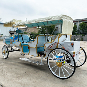 Carruaje eléctrico sin caballos de Cenicienta a la venta 4 ruedas turismo vehículo tirado por caballos transporte especial - Product Image 4