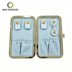 Customizable Mini Travel Jewelry <b>Box</b> Fashion Metal Lock Design Portable <b>Large</b> Capacity Velvet Jewellery Organizer - Product Image 6
