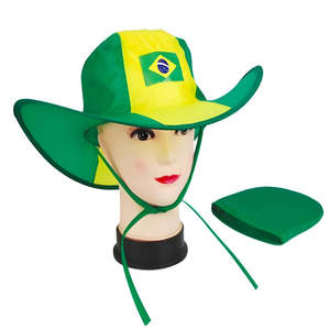Custom Country Flag Cowboy Hat - Folding Hat for Football Fans, Promotional Party & Events