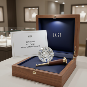 Diamante solitario redondo con certificado IGI VS2 clarity - Product Image 3