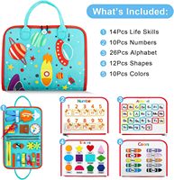 Tablero Montessori de Actividades Espaciales para Regalos de Niños y Niñas de 1, 2, 3, 4 Años, Juguetes Sensoriales para Pequeños de 1 a 3, Juguete Educativo de Viaje para Autismo