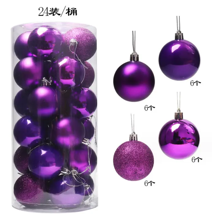 Nueva decoración de bolas de brillo inastillable de Navidad para bolas de árbol de Navidad bolas de adornos de árbol de Navidad