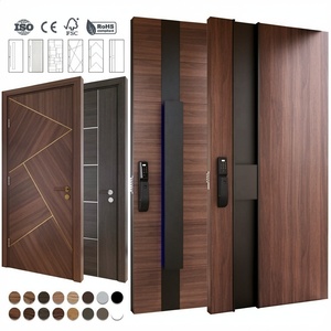 Foshan Wood Door Custom House Entrance Luxury Outdoor Door Modern Villa Apartment Pivot Anti-Theft Exterior Door - Product Image 4