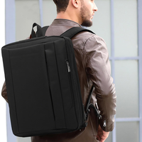 Sac à dos pour ordinateur portable de 17 pouces en nylon tendance de grande capacité pour hommes avec logo personnalisé, sac à dos multifonctionnel pour les déplacements professionnels