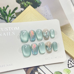<span class=keywords><strong>Ongles</strong></span> press-on roses faits main Ice Spring Summer, courts, carrés, effet miroir <span class=keywords><strong>gel</strong></span> scintillant, <span class=keywords><strong>faux</strong></span> <span class=keywords><strong>ongles</strong></span> en acrylique glacé, extra courts - Product Image 2