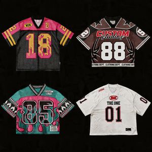 Camiseta de Fútbol Personalizada de Estilo Urbano para Hombre, Vintage, Oversize, con Estampado, de Poliéster/Algodón, Tejido de Malla, Cuello Redondo, Manga Corta, 220g - Product Image 1