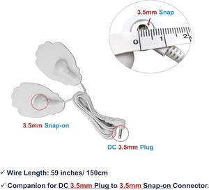 4 Cavi TENS con Connettore da 3,5mm, Cavi Elettrodi a Scatto da 3,5mm per Unità TENS, Cavi per Elettrodi TENS - Product Image 3