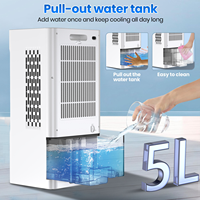 Ventilador de Enfriamiento Remoto Super Grande de 5L 90 °   Ventilador Oscilante con Temporizador de 1 a 24 Horas, 3 Velocidades, 70W, LED, con Ruedas Universales