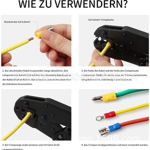 Pinza crimpadora de ingeniería química HS-30J 16 AWG de entrada frontal, herramienta de acero de grado industrial - Product Image 5