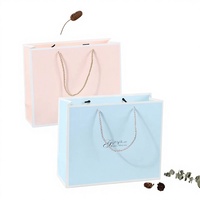Sac cadeau en carton blanc simple et tendance, estampé à chaud, pour sacs à main et vêtements, emballage shopping rose