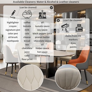 High-quality Western Restaurant <strong>Chairs</strong> Modern <strong>Dining</strong> <strong>Chair</strong> Comfortable Padded Leather with Metal Leg Restaurant Grey White <strong>Cream</strong> - Product Image 6
