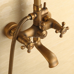 Laiton Antique <span class=keywords><strong>Salle</strong></span> <span class=keywords><strong>De</strong></span> <span class=keywords><strong>Bain</strong></span> 8 "Pluie Robinet <span class=keywords><strong>de</strong></span> Douche Mitigeur <span class=keywords><strong>de</strong></span> Baignoire Colonne <span class=keywords><strong>De</strong></span> Douche - Product Image 5