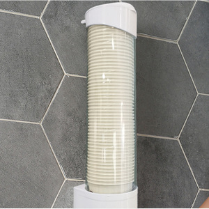 Portavasos desechable de papel, portavasos de plástico a prueba de polvo con tapa, dispensador automático de vasos, organizador de vasos práctico para - Product Image 4