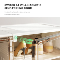 Armoire de rangement à chaussures pliable en plastique PP, sans installation, avec fermeture magnétique automatique, boîte de rangement empilable pour hommes