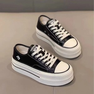 Baskets blanches à semelle épaisse en cuir véritable <span class=keywords><strong>MEMA</strong></span> pour femme – Nouveautés Printemps 2025 – Chaussures polyvalentes à lacets, décontractées et sportives - Product Image 3