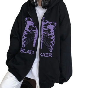 <span class=keywords><strong>Sudadera</strong></span> con capucha American Vintage para hombre con cremallera Street Hip Hop Monogram Graffiti Print Versátil Casual Sports Zip Jacket - Product Image 4