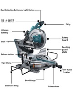 Scie à onglet coulissante sans fil Makita LS002G LS003G LS004G 40V Max XGT Brushless pour la coupe du bois avec accessoires