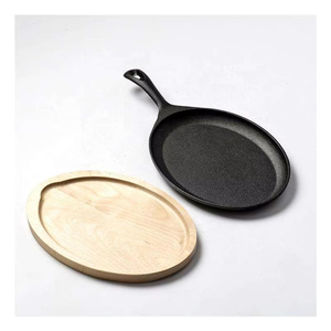 Plat à fajitas en fonte à prix avantageux avec base <span class=keywords><strong>et</strong></span> plateau en bois - Product Image 4