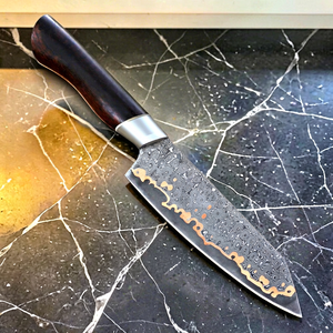 Couteau de Chef en Cuivre Damas Forgé à la Main Professionnel Haut de Gamme avec Manche en Bois Personnalisé OEM ODM Vente en Gros 8-9.9 pouces - Product Image 1