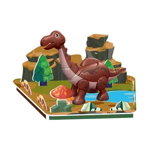 Di alta qualità 3d dinosauro blocchi set da montare a collo lungo drago magnetico di collegamento blocchi di costruzione dinosauro per i bambini