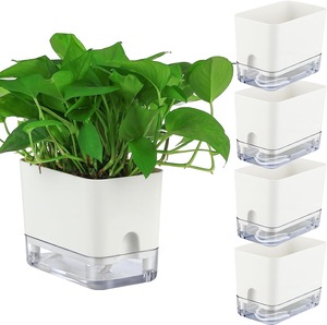 Eco Friendly Plastic Flower Pots for Home Garden and Hanging Use Self Watering Plant Pot for Indoor <b>Vegetables</b> - Product Image 5