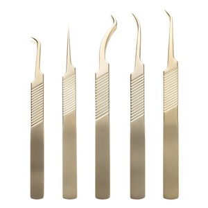High-precision eyelash extension tweezers, twill pattern, eyelash extension kit, plucking and eyebrow <b>trimming</b> tweezers, pearl - Product Image 5