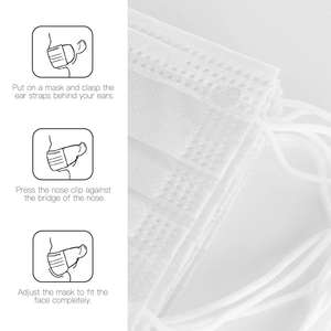 S & J Masker Wajah Bedah Sekali Pakai 3 Lapisan, Respirator ASTM F2100 Tipe 2IIR Mascarilla Masker Medis Warna Putih - Product Image 3