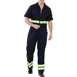 TopTie Combinaison réfléchissante à manches courtes pour hommes Visibilité améliorée avec flash LED vert Matériau en coton à séchage rapide - Product Image 5