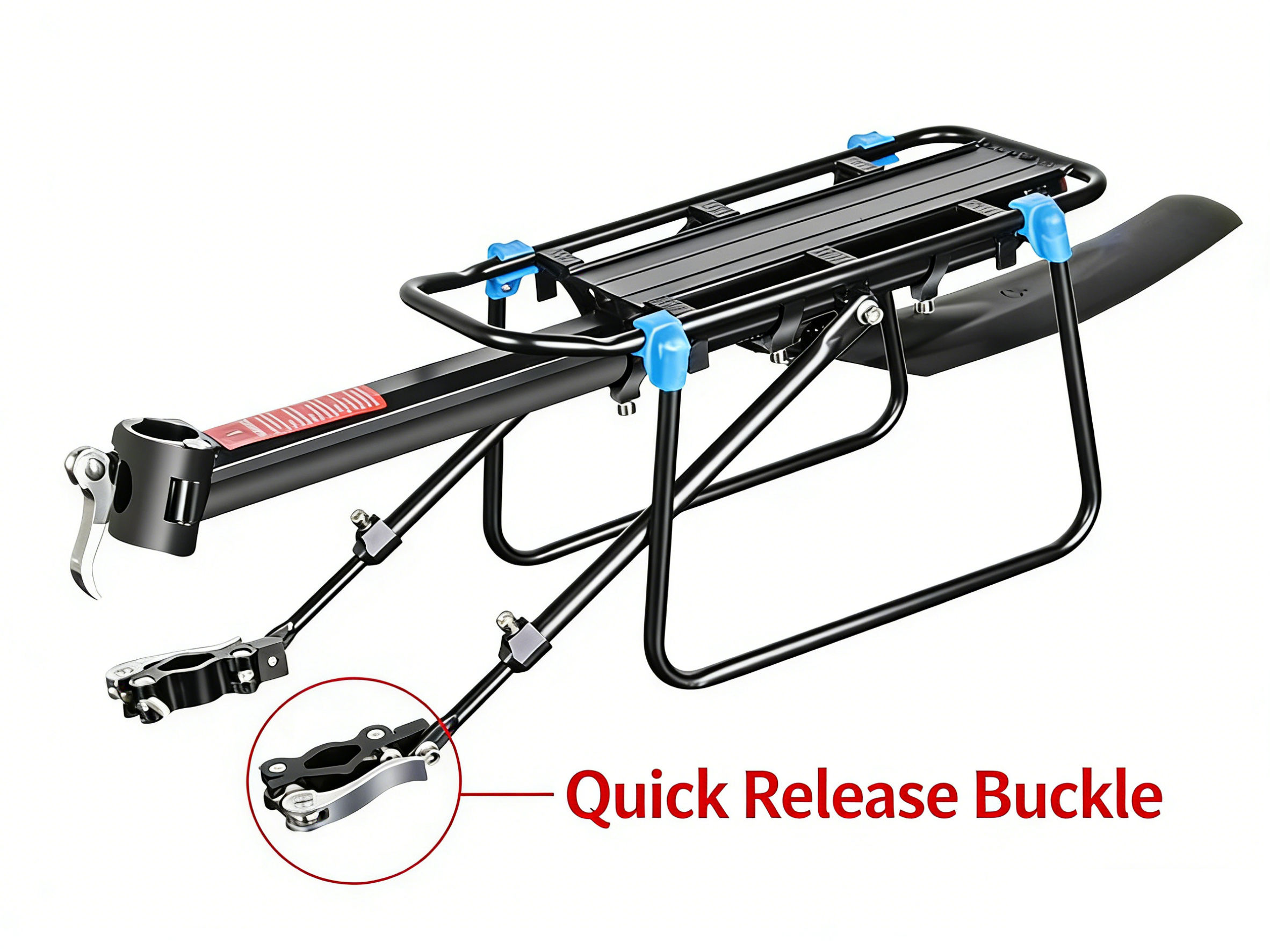 Negro (Portaequipajes de liberación rápida con barandilla ancha y guardabarros)