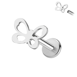 एस्टम f136 g23 टाइटेनियम भेदी गहने पत्ती तितली क्रॉस लैरेट हेलिक्स भेदी आंतरिक थ्रेड फ्लैट बैक स्टड - Product Image 3